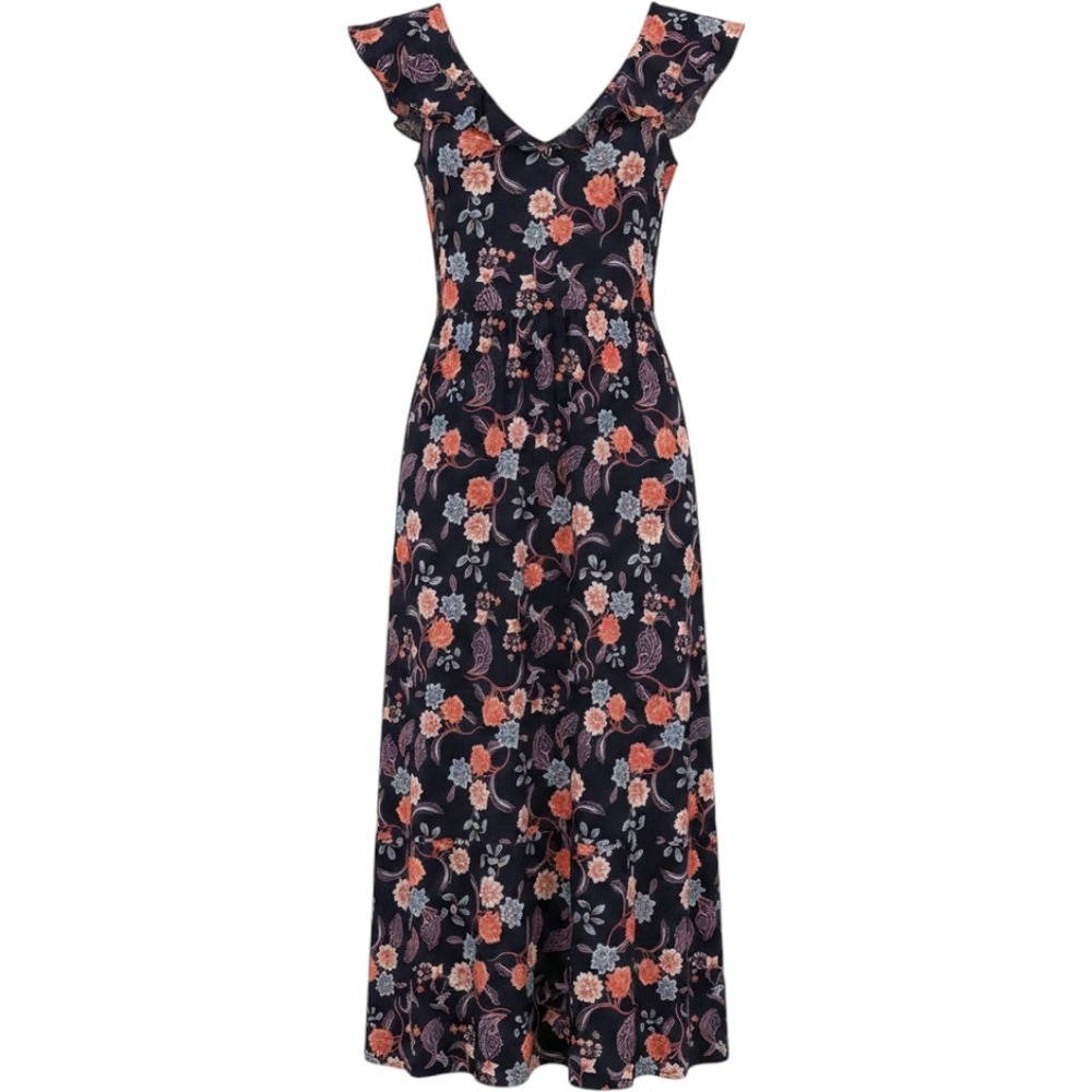 H Halston Women's S Floral Ruffled Strap Knee Length Dress Multicolor NWOT